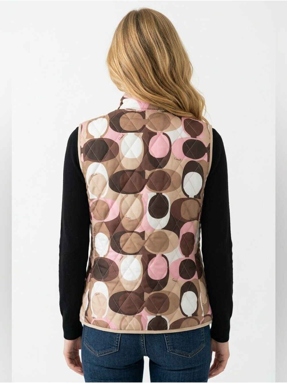 Coach Signature Print Quilted Reversible Vest - Picture 2 of 12